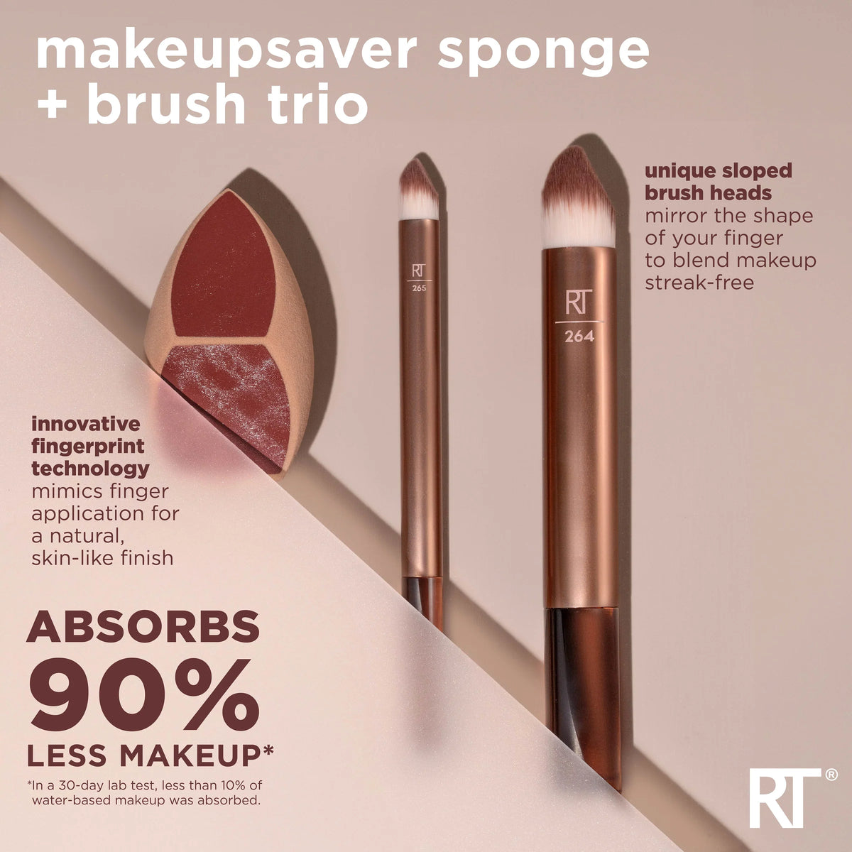 REAL TECHNIQUES MAKEUPSAVER + BRUSH TRIO