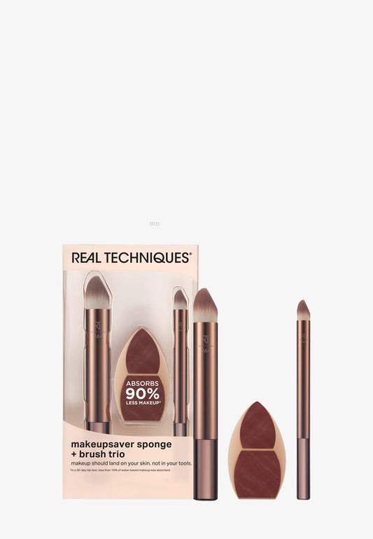 REAL TECHNIQUES MAKEUPSAVER + BRUSH TRIO